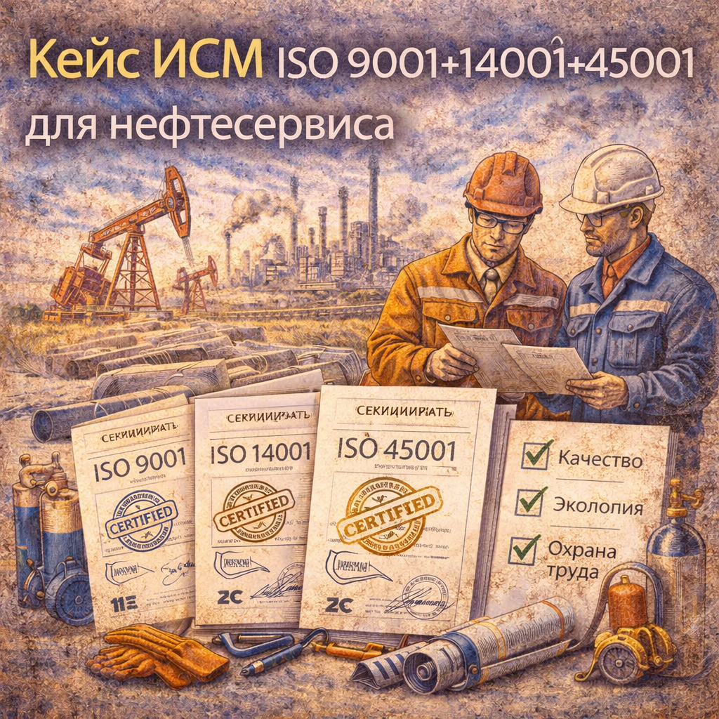 Кейс ИСМ ISO 9001+14001+45001 для нефтесервиса