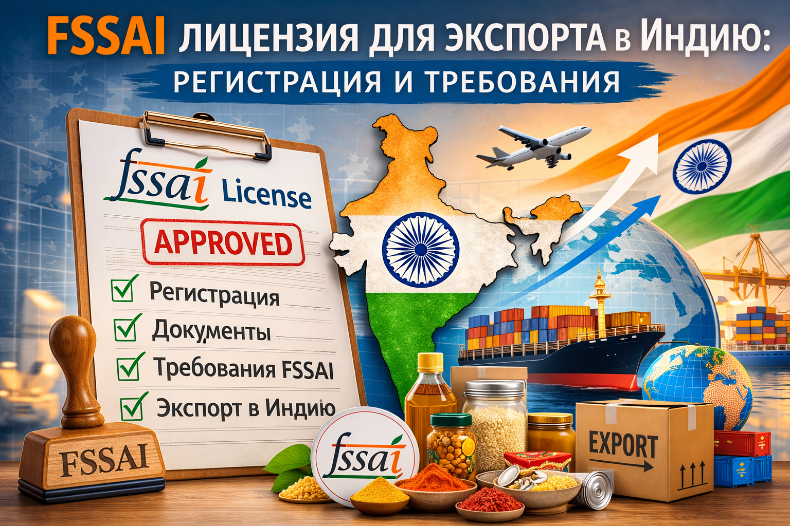 FSSAI лицензия для экспорта в Индию: регистрация и требования