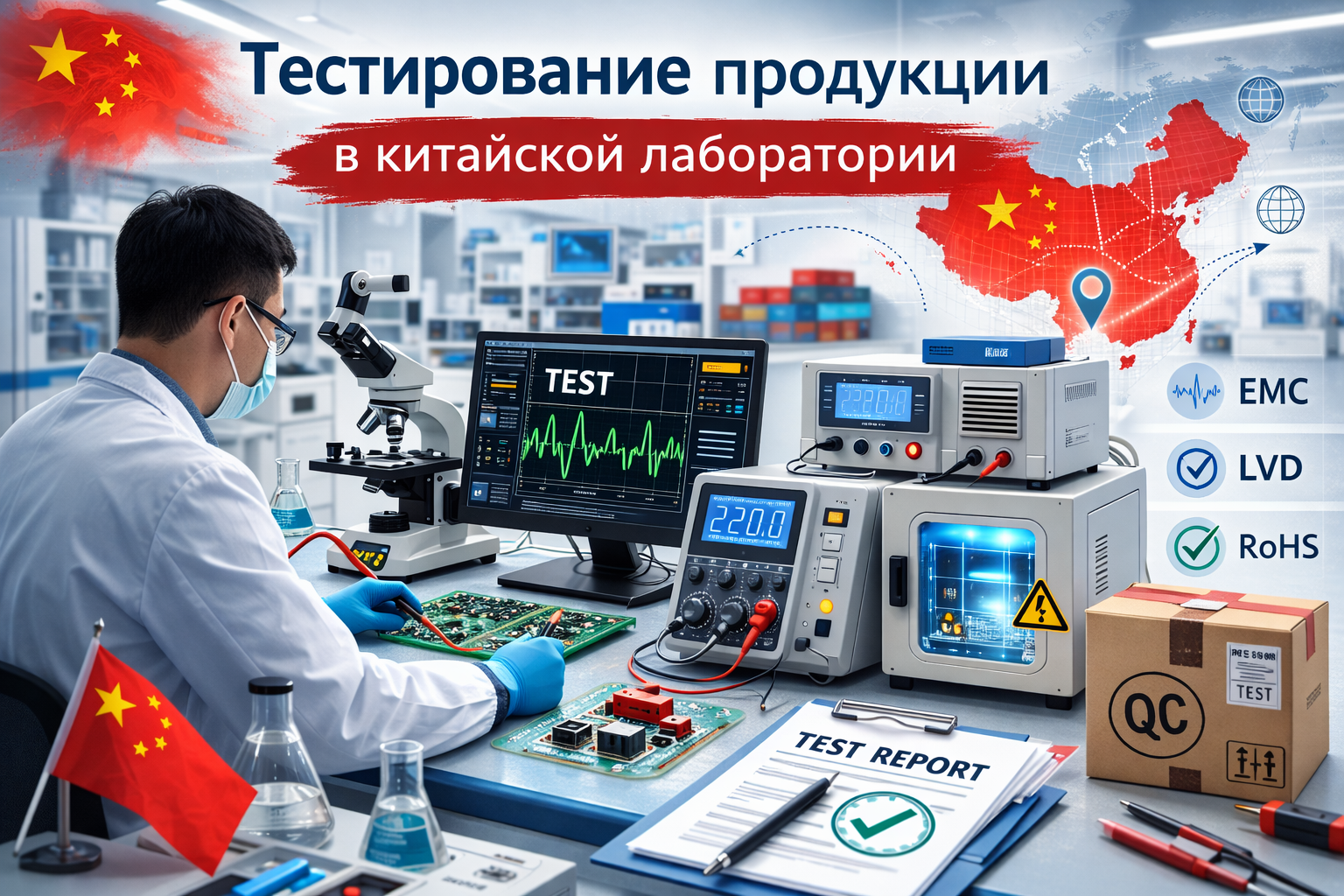 Тестирование продукции в китайской лаборатории — протоколы по мировым стандартам за один месяц