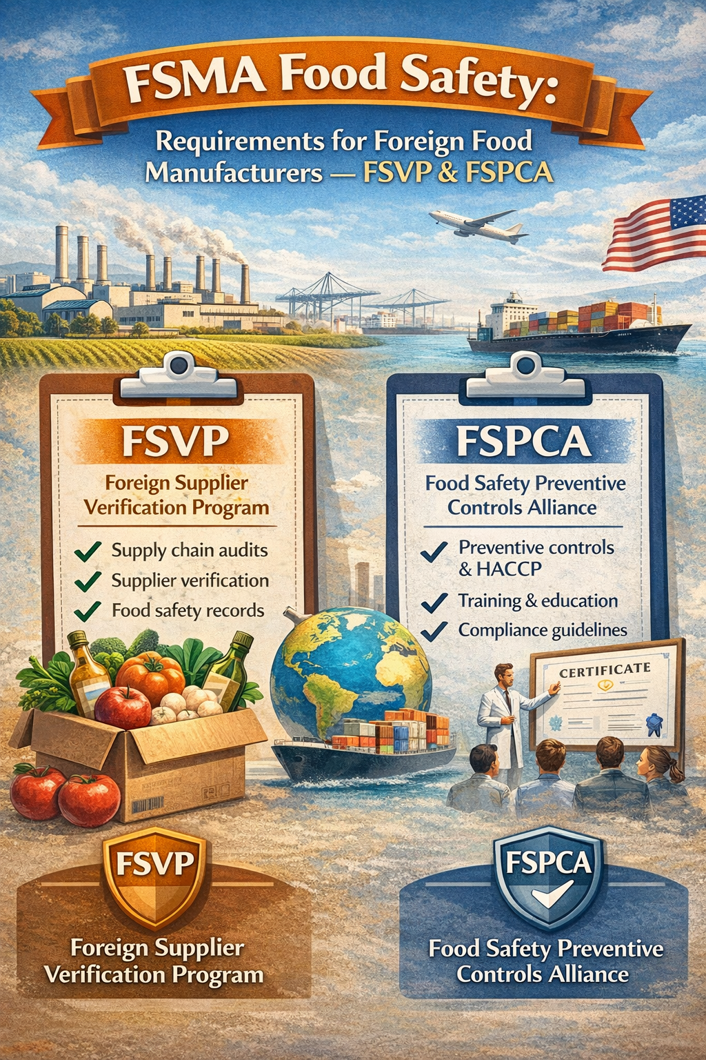 FSMA Food Safety: требования для иностранных пищевых производителей — FSVP и FSPCA