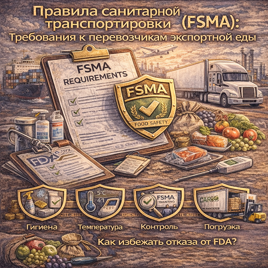 Правила санитарной транспортировки (FSMA): Требования к перевозчикам экспортной еды