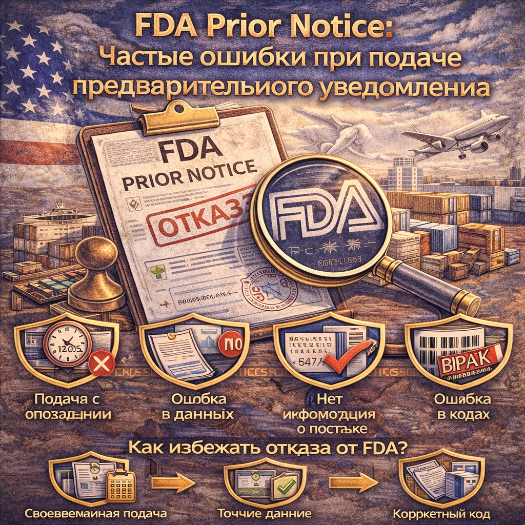 FDA Prior Notice: Частые ошибки при подаче предварительного уведомления