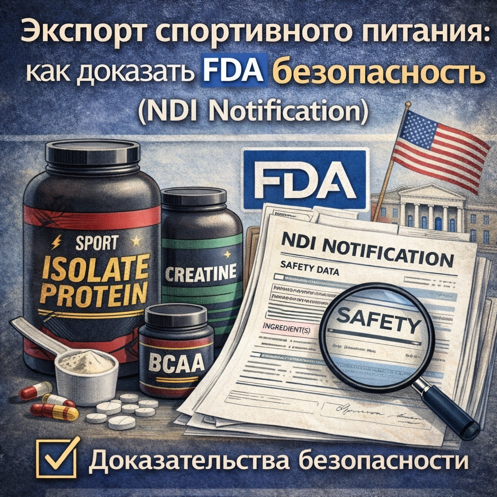 Экспорт спортивного питания: как доказать FDA безопасность (NDI Notification)