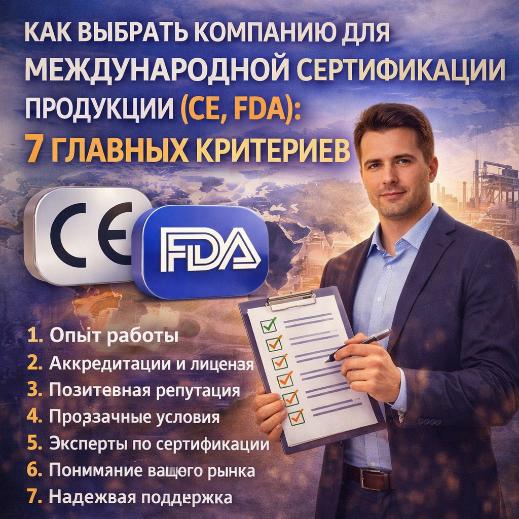 Как выбрать компанию для международной сертификации продукции (CE, FDA): 7 главных критериев