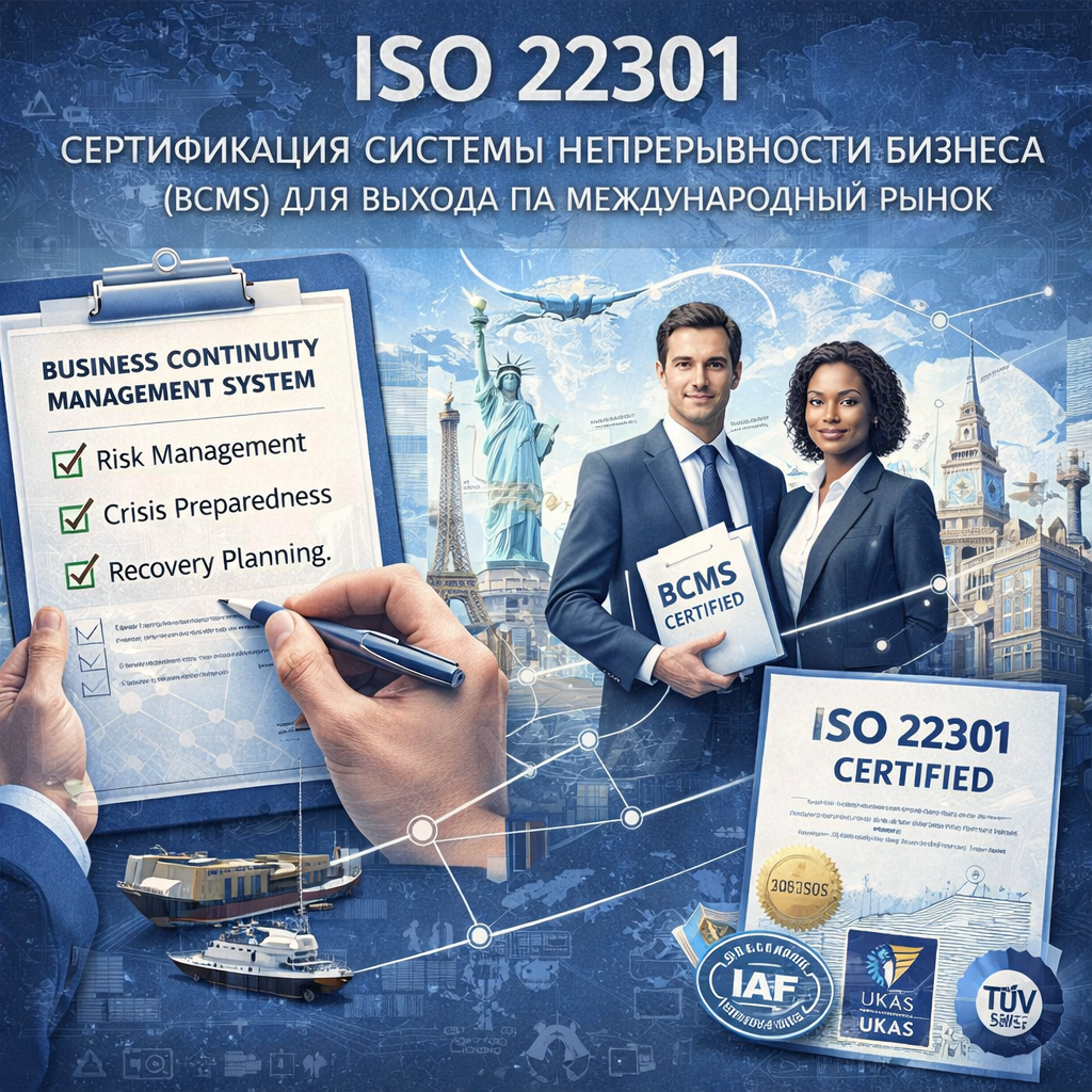 ISO 22301: сертификация системы непрерывности бизнеса (BCMS) для выхода на международный рынок