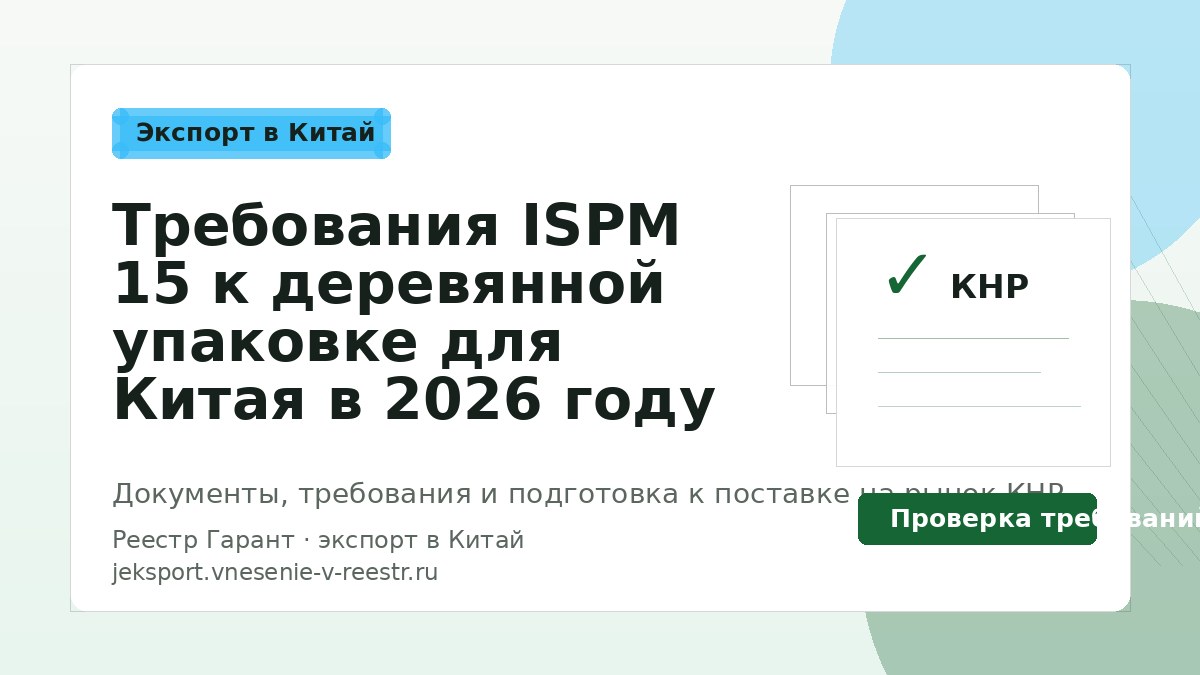 Требования ISPM 15 к деревянной упаковке для Китая в 2026 году