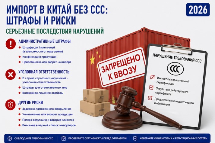 Импорт в Китай без CCC: штрафы и риски