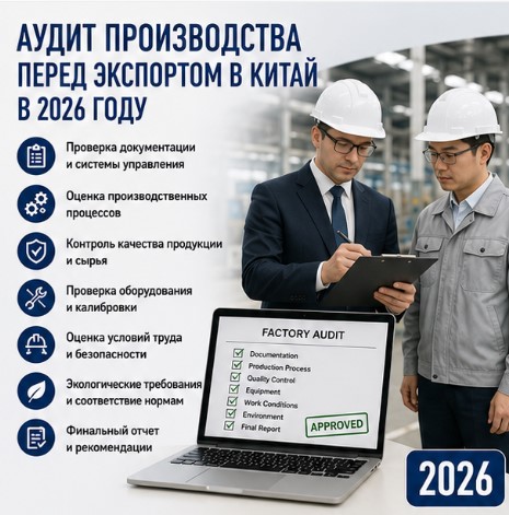 Аудит производства перед экспортом в Китай в 2026 году
