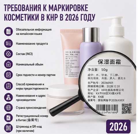 Требования к маркировке косметики в КНР в 2026 году