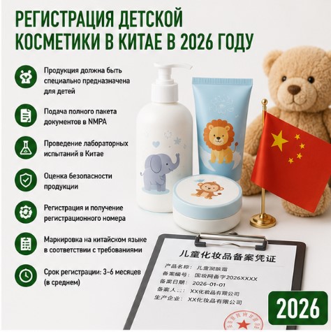 Регистрация детской косметики в Китае в 2026 году