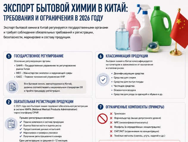 Экспорт бытовой химии в Китай: требования и ограничения